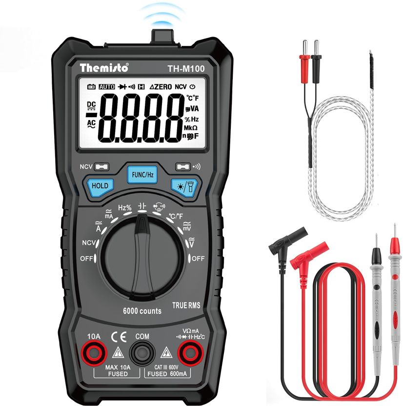 tHemiStO TH-M100 6000 Counts Autorange Digital Multimeter (Black) - Image 1