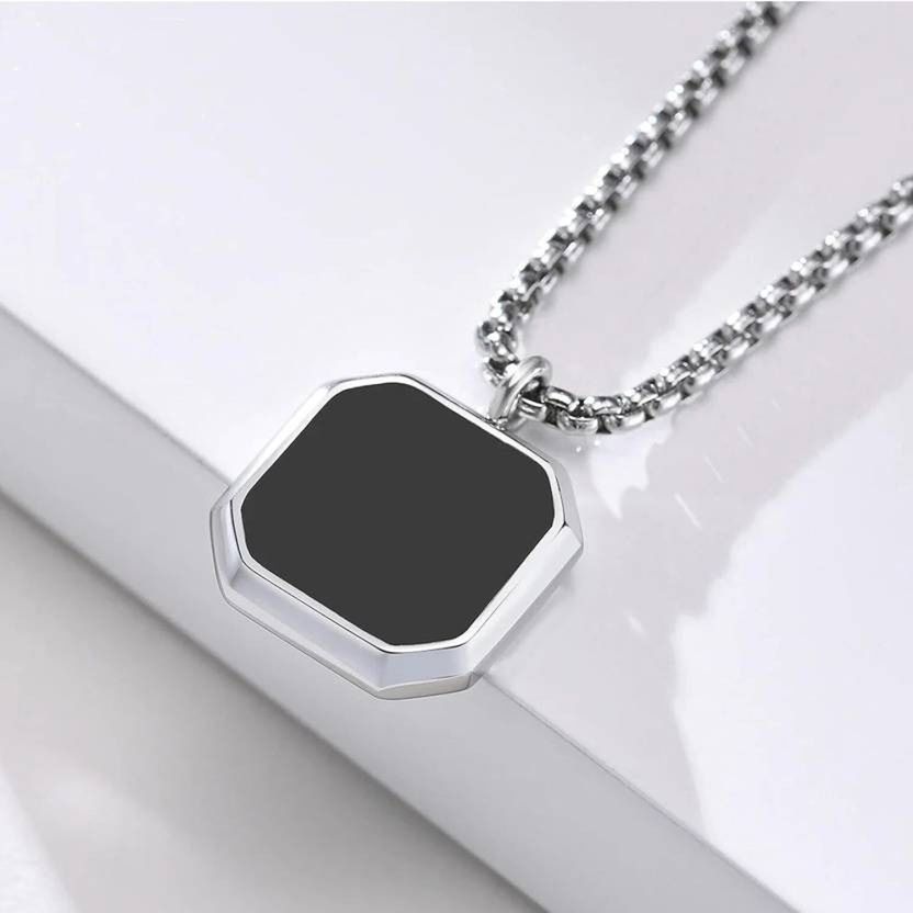 RSVP Black Onyx Octagon Pendant - Image 2