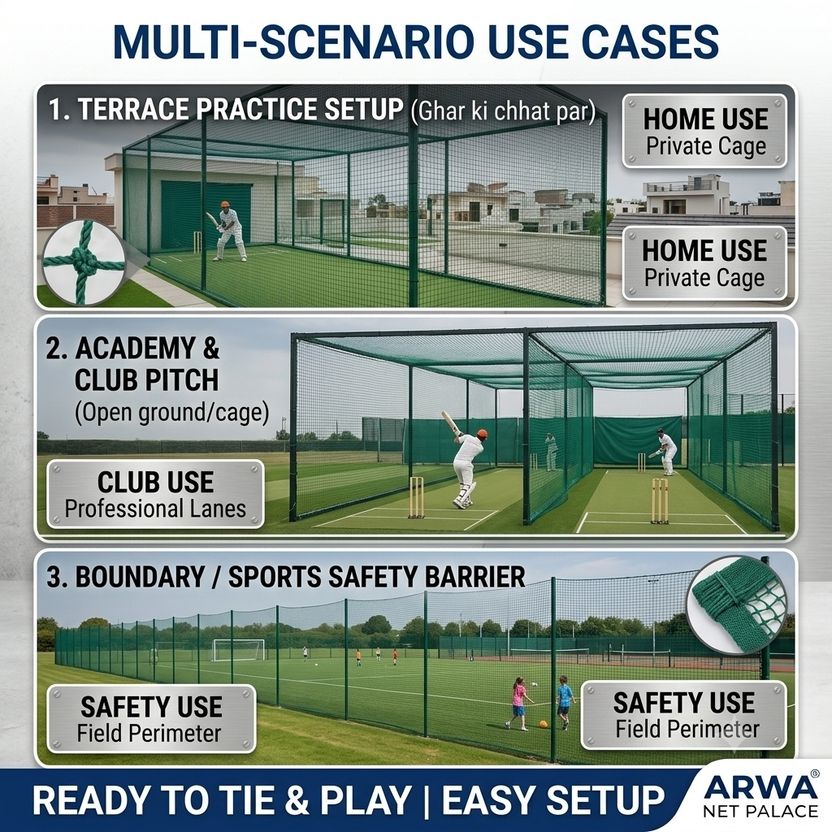 ArwaNetPalace Heavy Duty Cricket Practice Net 30x10 - Image 3