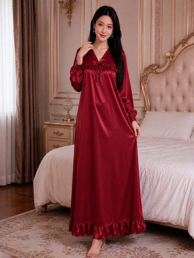 UKM Women Nightdress Maroon - Image 5