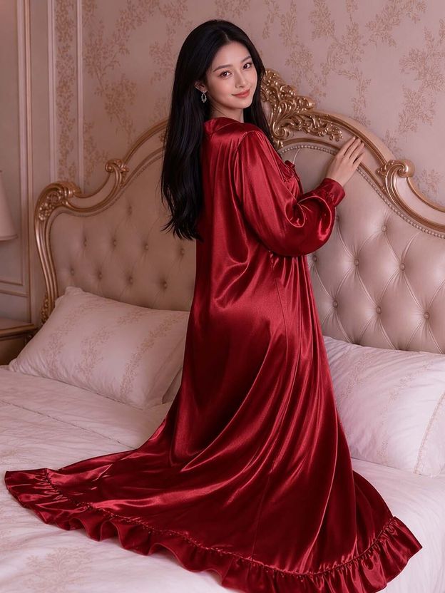 UKM Women Nightdress Maroon - Image 4