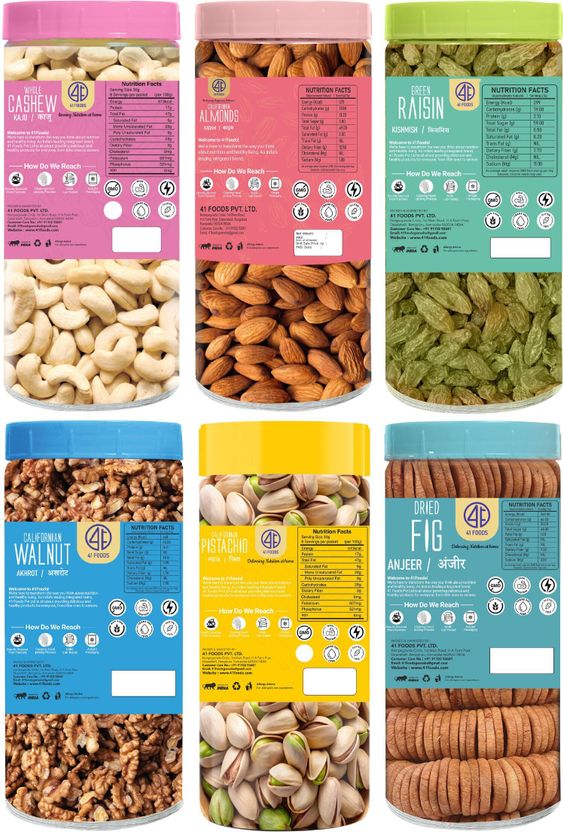 41 foods Dry Fruits Combo Pack of Healthy 6 Kaju Pista Badam Akhr...more - Image 4