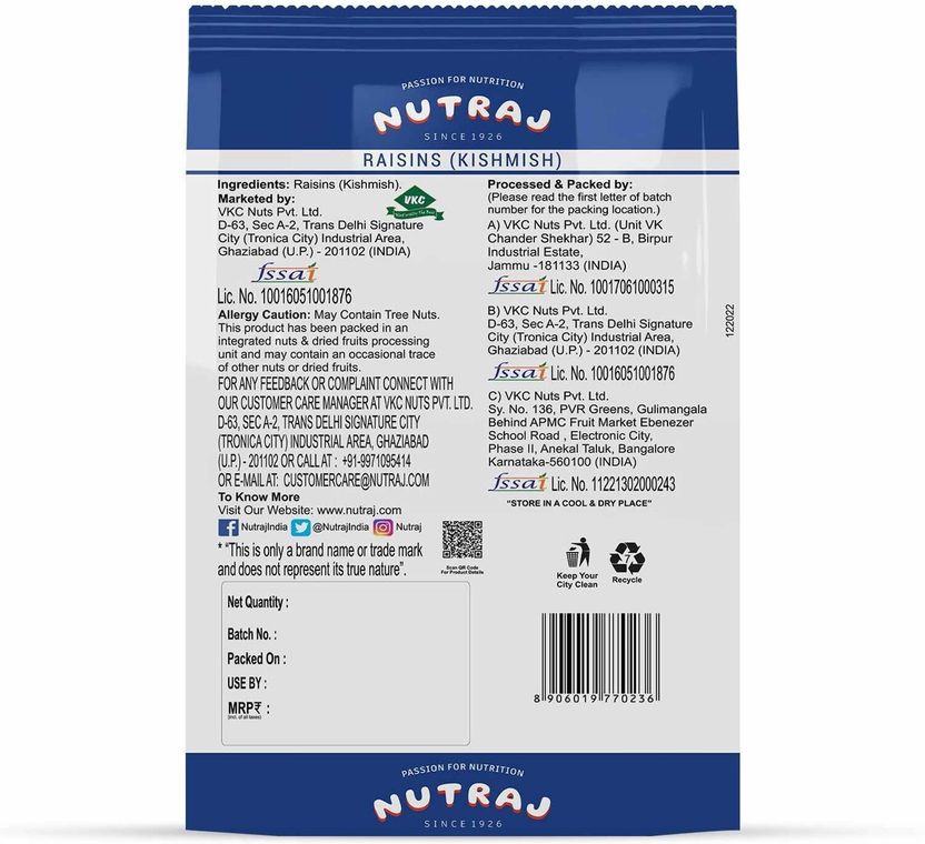 Nutraj Cashews & Raisins Combo 500g Each - Image 7