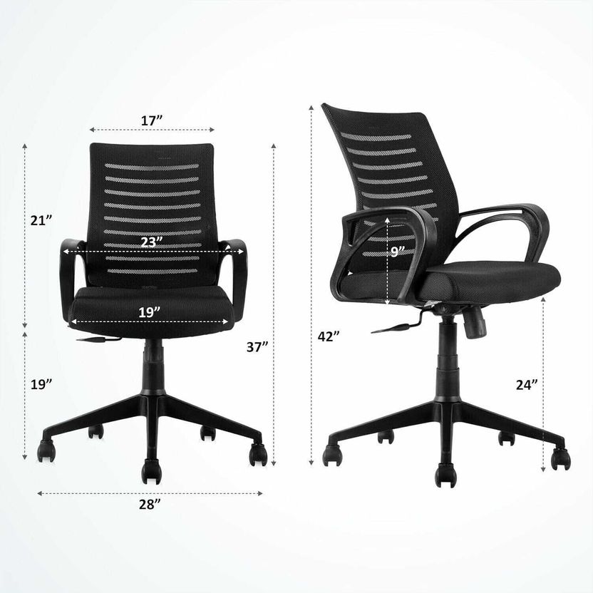 PIYULEX Fabric Office Arm Chair Black DIY - Image 3