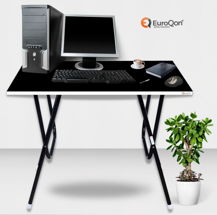 EuroQon Workstation Foldable इंजीनियर्ड वुड कंप्यूटर डेस्क - Image 1