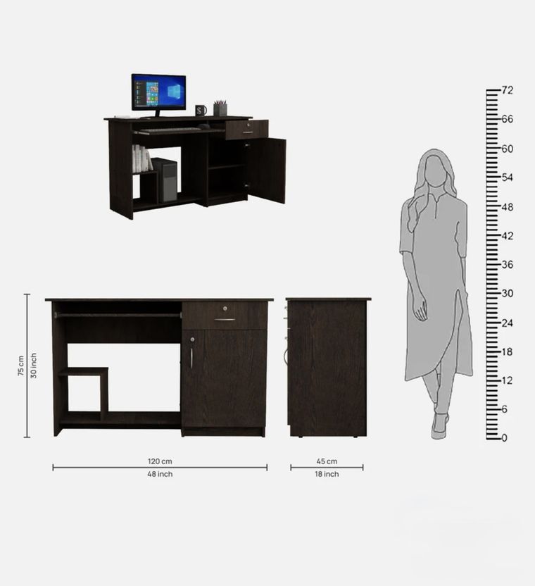 Wudhaus Engineered Wood Computer Desk Modular - Image 6