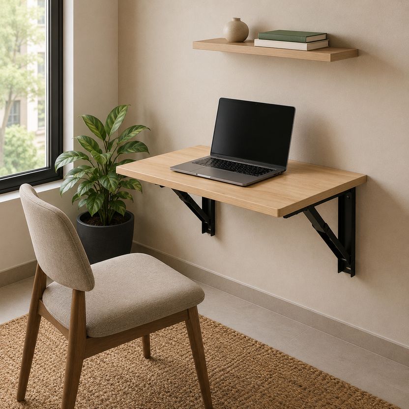 Malbro Foldable Wall Mounted Wooden Study Desk 60x40 cm - Image 8