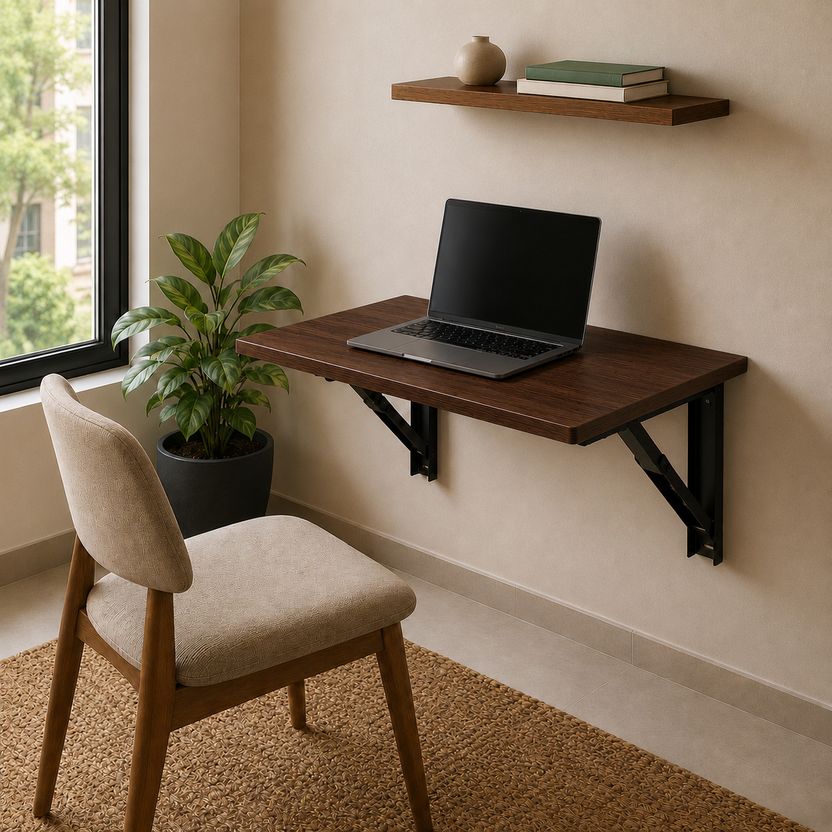 Malbro Foldable Wall Mounted Wooden Study Desk 60x40 cm - Image 1