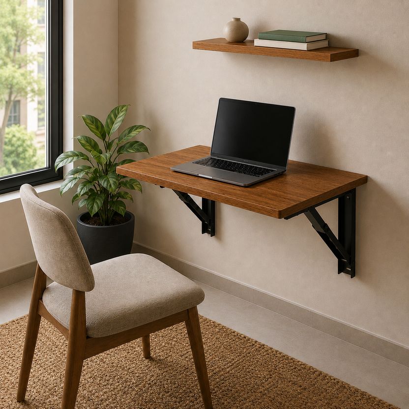 Malbro Foldable Wall Mounted Wooden Study Desk 60x40 cm - Image 9