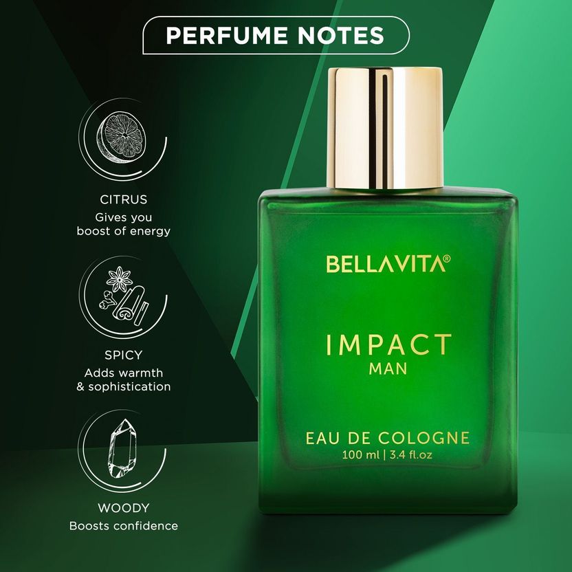 BELLAVITA Impact Eau De Cologne Perfume For Man 100 ml - Image 4