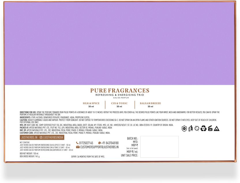Just Herbs Pure Fragrances Trio Pack of 3 · 50 ml (150 ml total) - Image 9