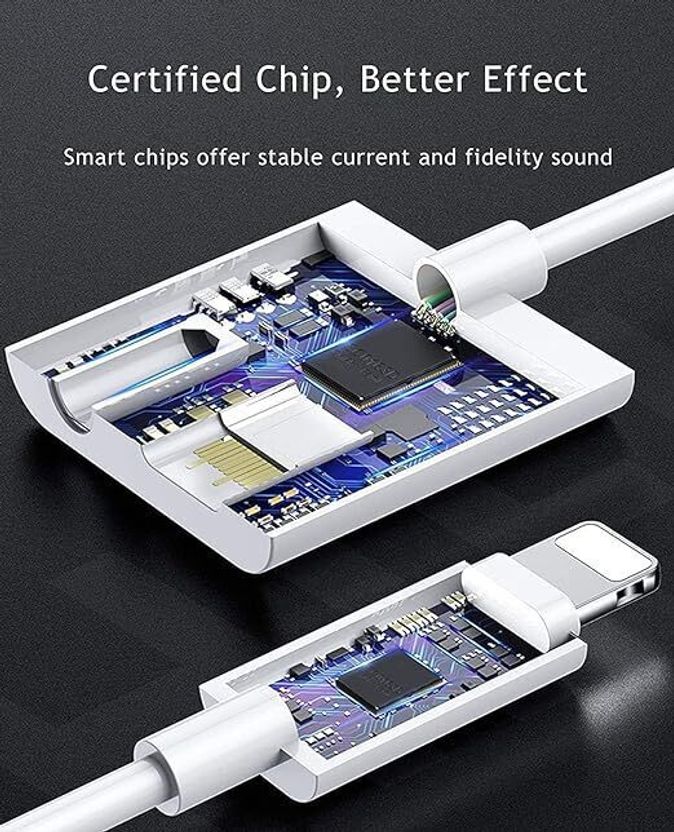 sounce White 2 in 1 Lightning to 3.5 mm Headphone Jack Adapter - Image 2