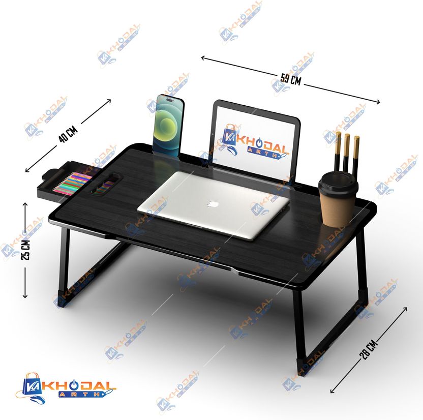 KHODAL ARTH Us Biding Black Wood Laptop Table - Image 4