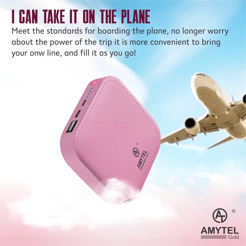 AMYTEL 8 mAh 8W Mini Pink Power Bank - Image 3