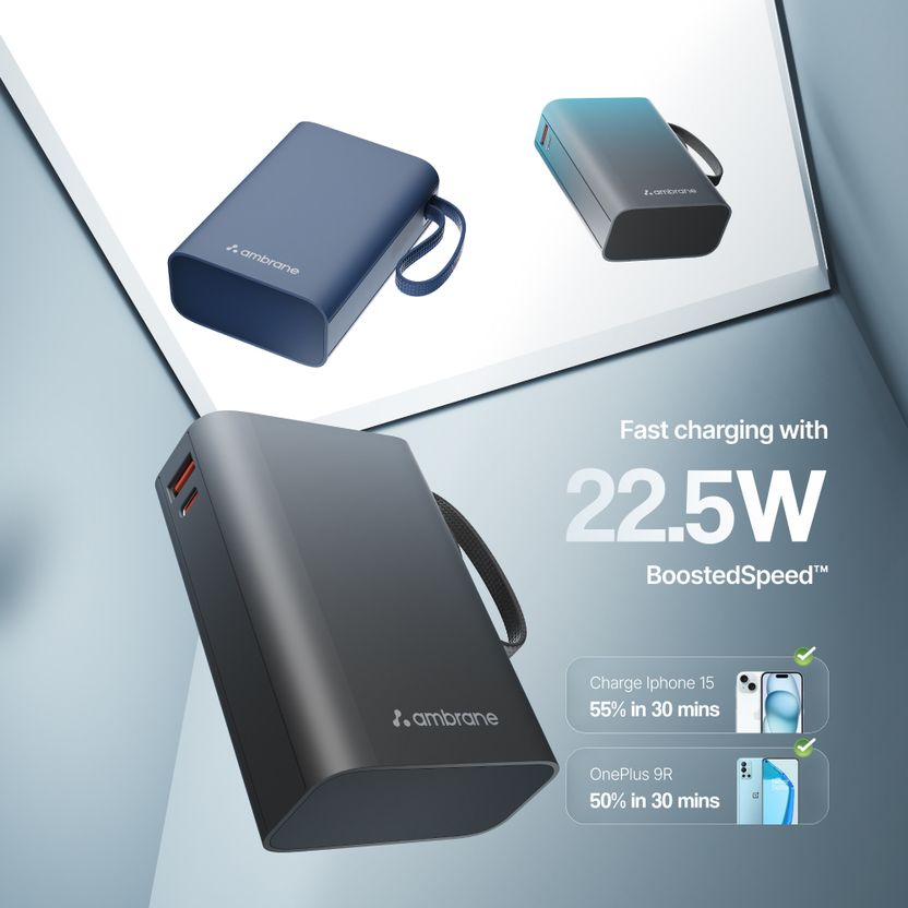 Ambrane 20000 mAh 22.5W Black Power Bank - Image 5