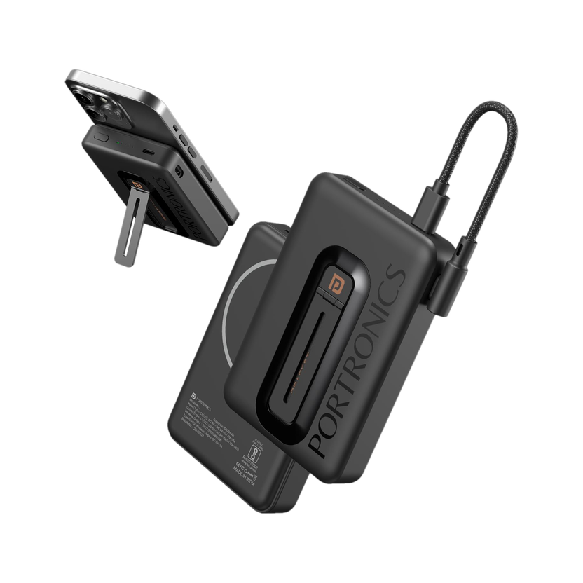 Portronics 10000 mAh 20 W Wired & Wireless With MagSafe Compact Pocket Size Power Bank