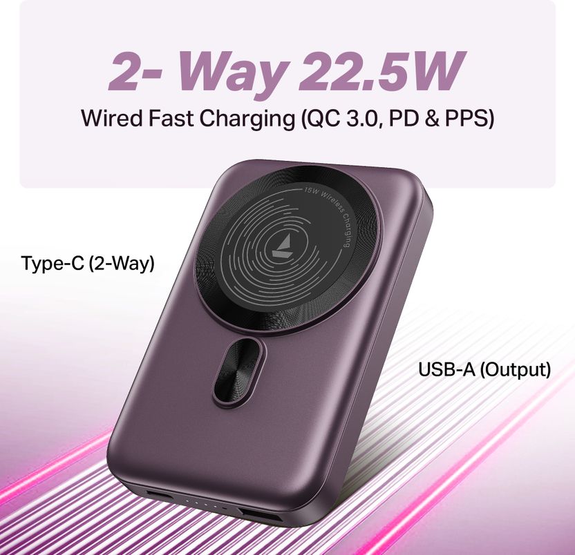 boAt 10000 mAh 22.5 W Wireless MagSafe Power Bank - Image 3