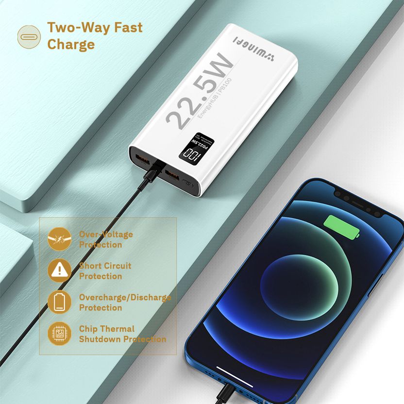 WINgFI 20000 mAh 22.5W Power Bank White - Image 5