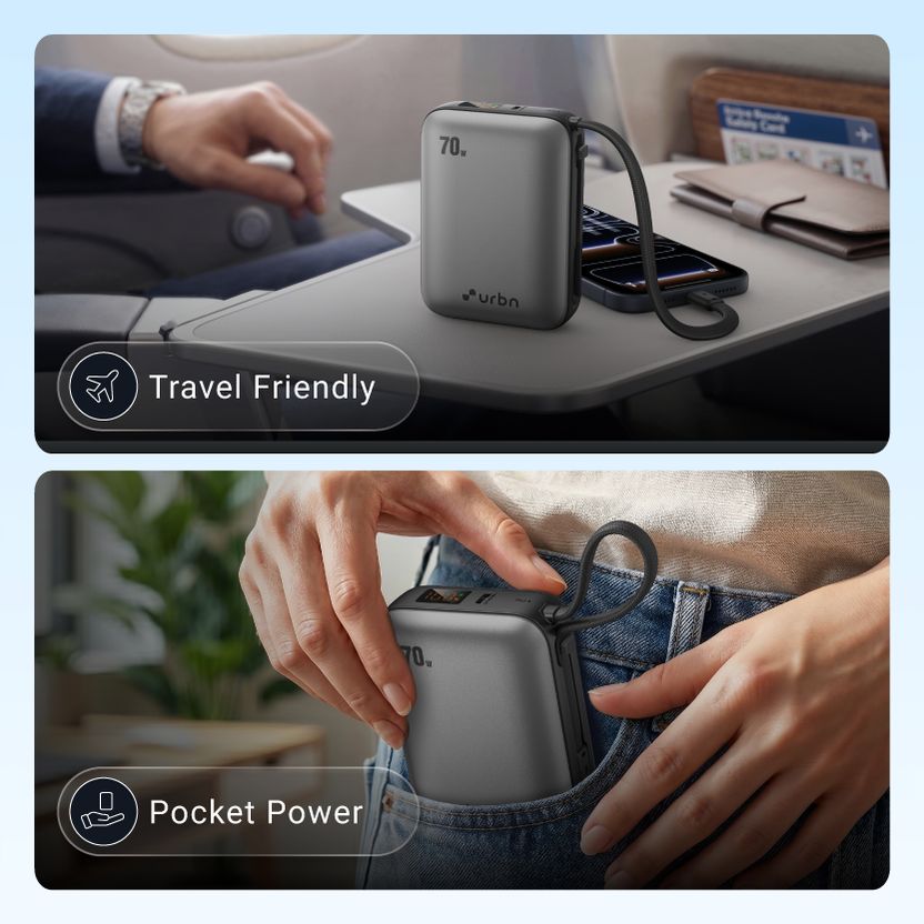 URBN 20000 mAh 70 W Nano Power Bank Grey - Image 10
