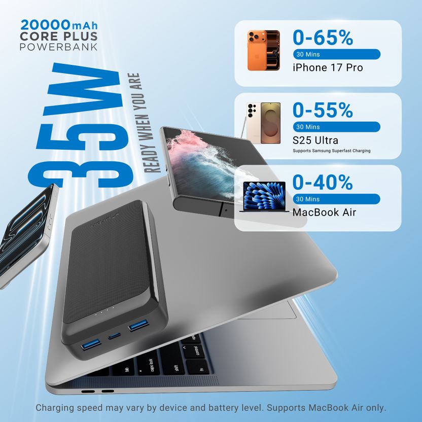 URBN 20000 mAh 35W Compact Power Bank Black - Image 2