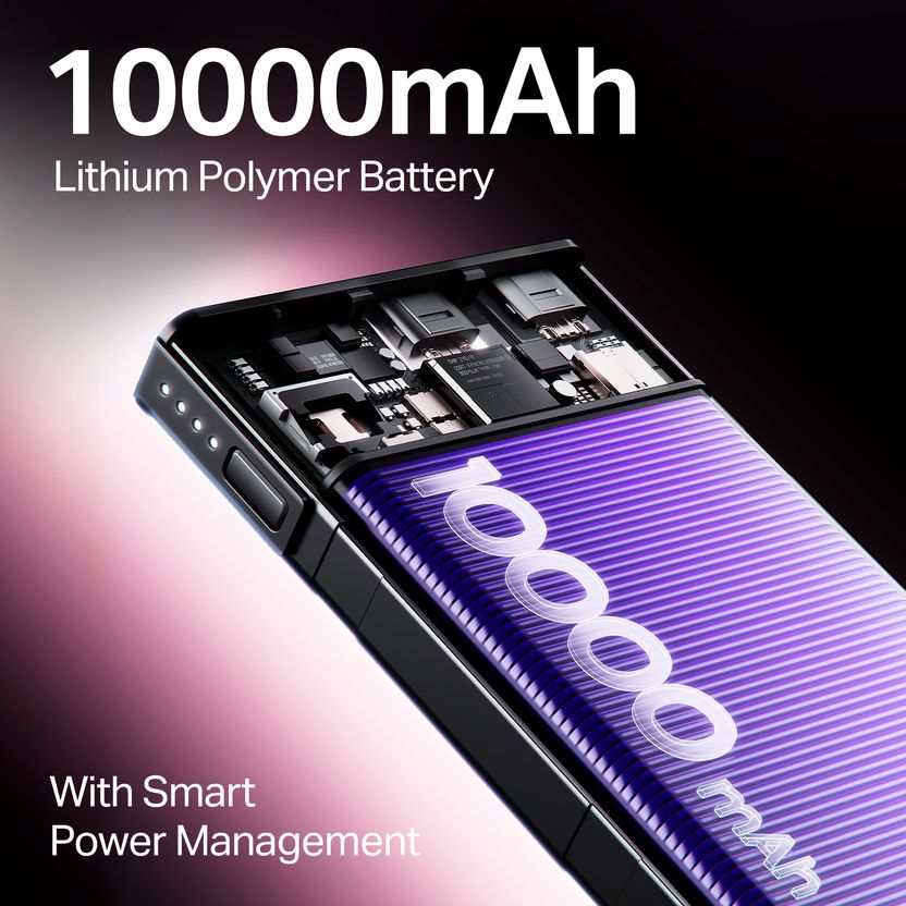 boAt 10000 mAh 22.5W Slim Power Bank Burgundy - Image 3