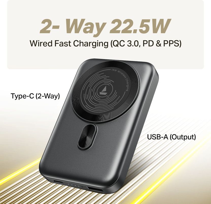 boAt 10000 mAh 22.5W Wireless MagSafe Power Bank - Image 3