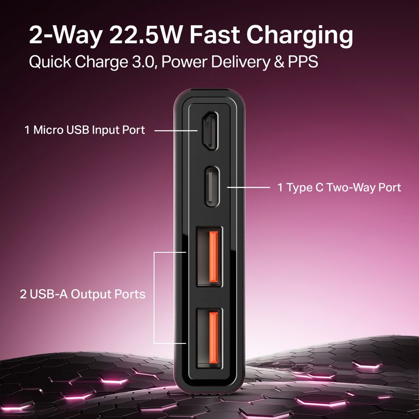 boAt 10000 mAh 22.5W Slim Power Bank Burgundy - Image 4