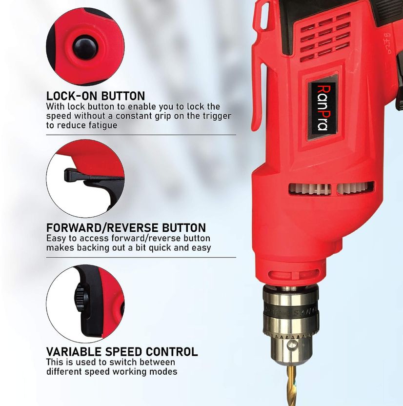 RanPra 100% Copper 10mm Drill Machine - Image 3