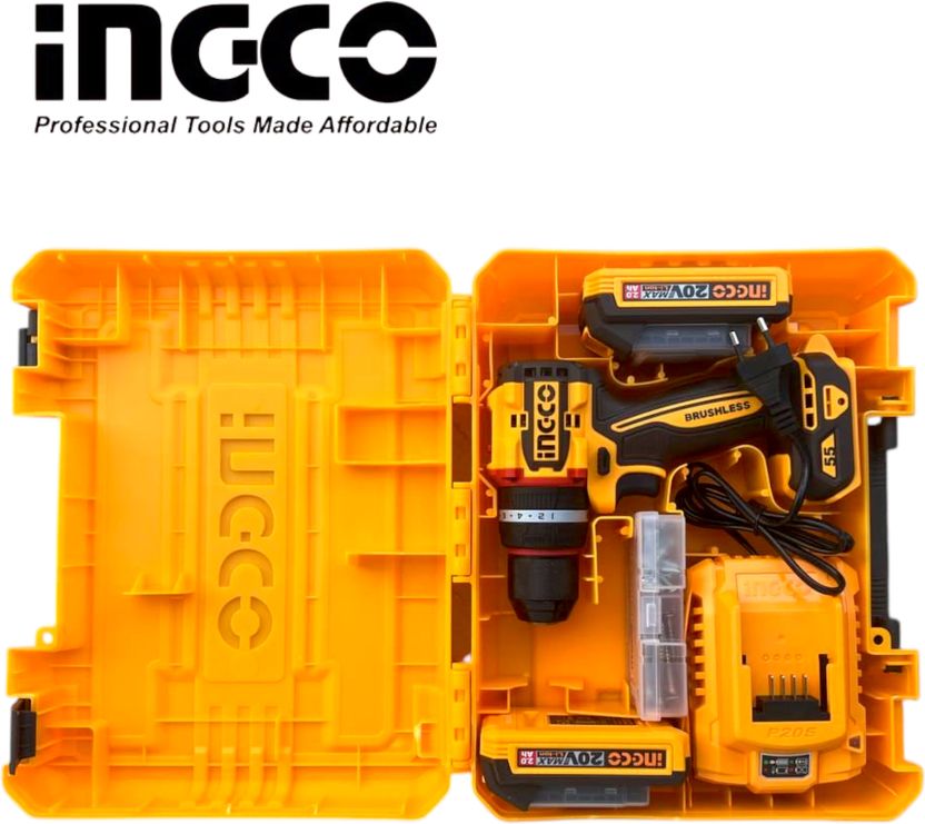 INGCO Driver Kit 55Nm Torque 2x 2.0Ah Battery - Image 4