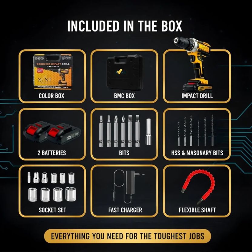 NTH XLNT 21v Cordless Drill Kit with 2 Batteries - Image 5