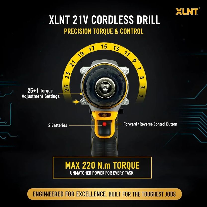 NTH XLNT 21v Cordless Drill Kit with 2 Batteries - Image 6