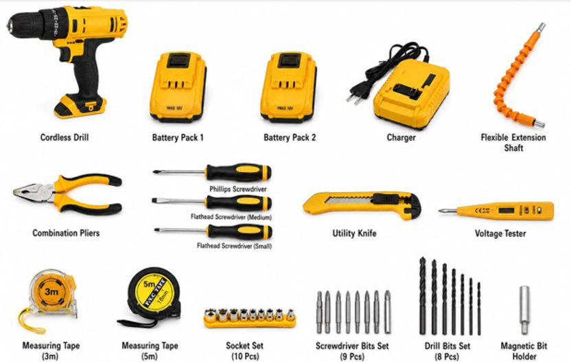 taptix टैप्टिक्स TOOLS KIS पॉवर एंड हैंड टूल किट (उपकरणों की - Image 4