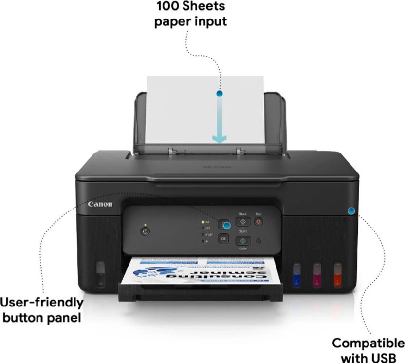 Canon Pixma G3730 Multi-function WiFi Color Inkjet Printer - Image 4