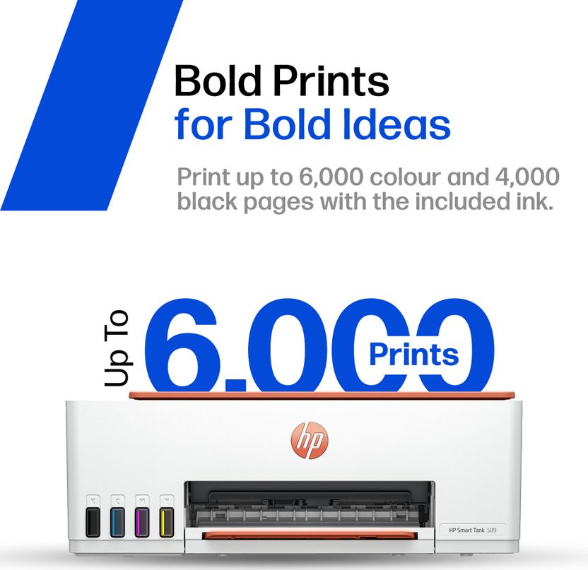 HP Smart All In One 589 Multi-function WiFi Color Ink Tank Printer - Image 7