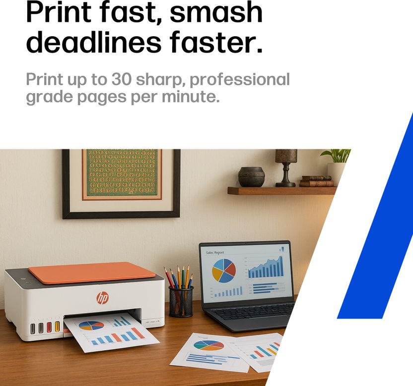 HP Smart All In One 589 Multi-function WiFi Color Ink Tank Printer - Image 5