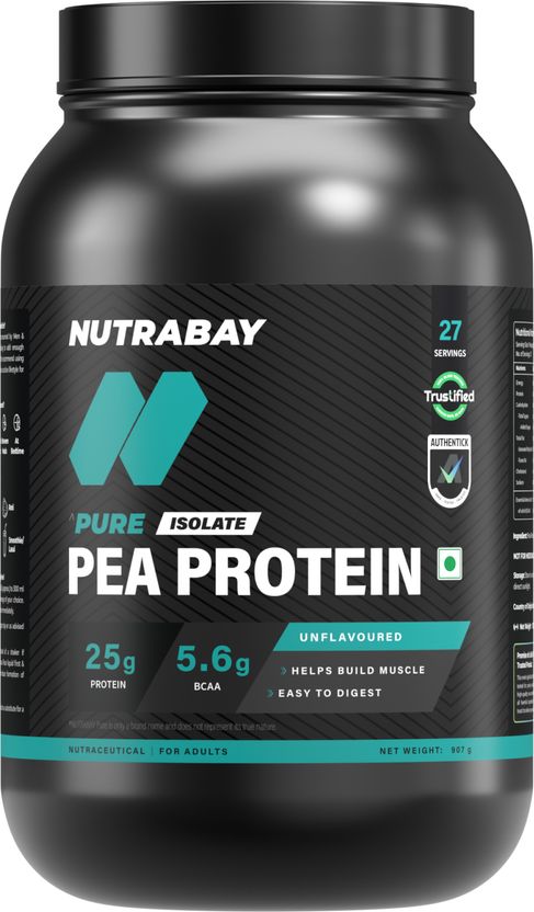 Nutrabay 100% Pea Isolate Plant-Based Protein 2 pounds - Image 1