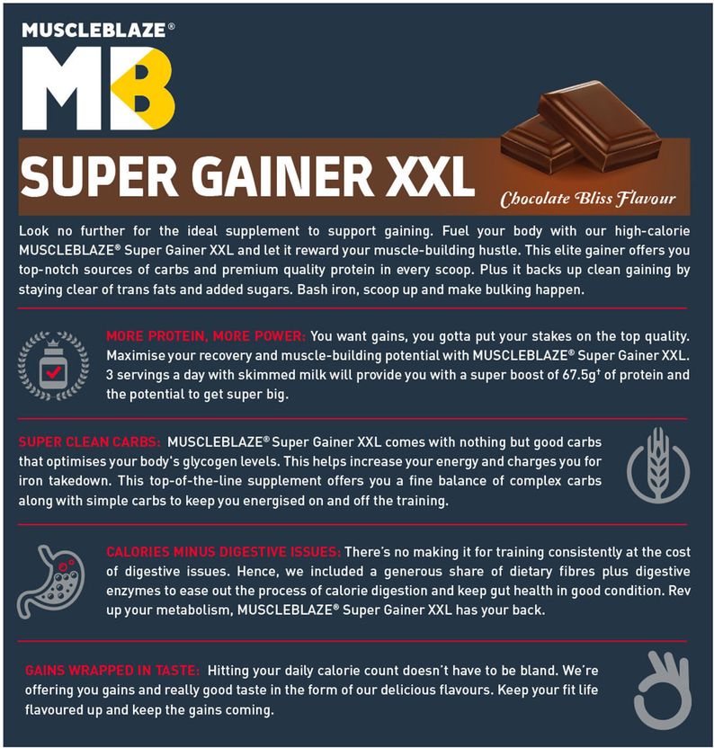 MUSCLEBLAZE Super Gainer XXL 5 kg - Image 8