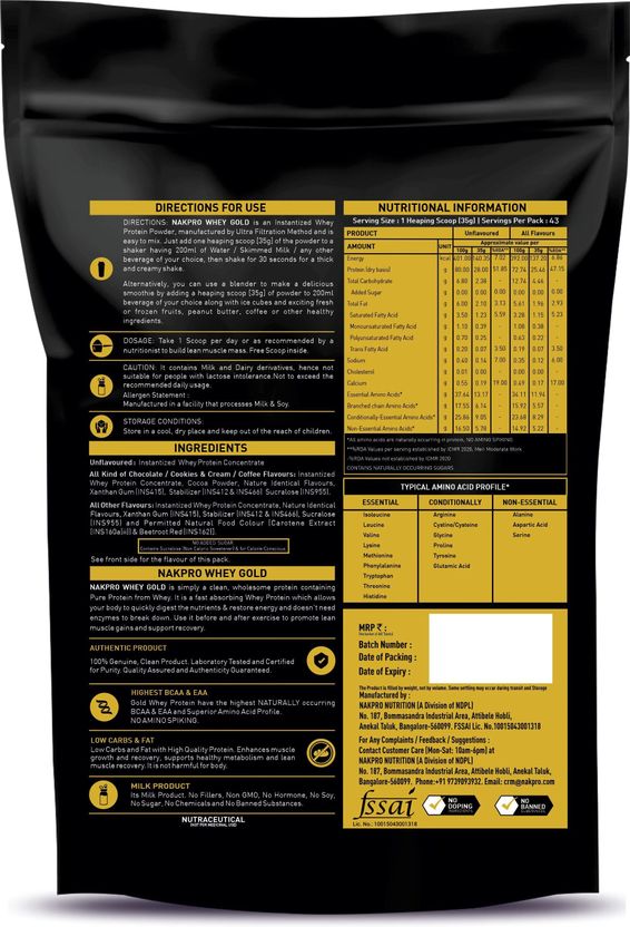 Nakpro Gold Whey Protein Concentrate 1 kg - Image 4