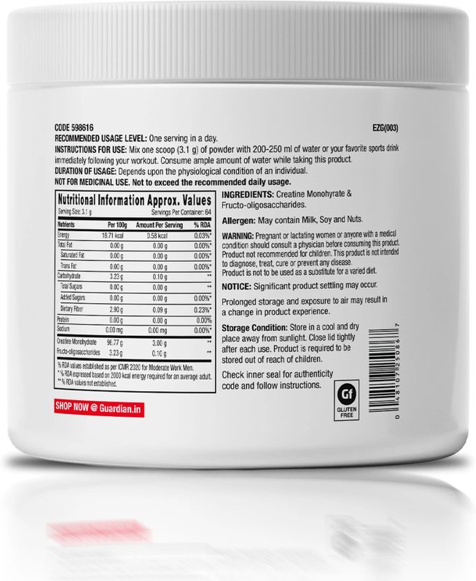 GNC Creatine Monohydrate 750ml with Black Shaker - Image 6