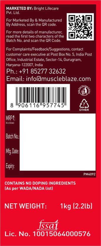 MUSCLEBLAZE Super Black Mass Gainer 2 kg - Image 6