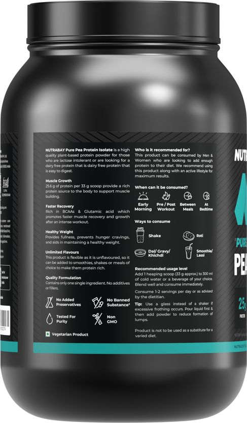 Nutrabay 100% Pea Isolate Plant-Based Protein 2 pounds - Image 10