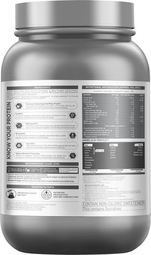 MUSCLEBLAZE Biozyme Performance Whey Protein 1 kg - Image 7