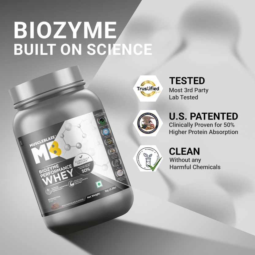 MUSCLEBLAZE Biozyme Performance Whey Protein 1 kg - Image 4
