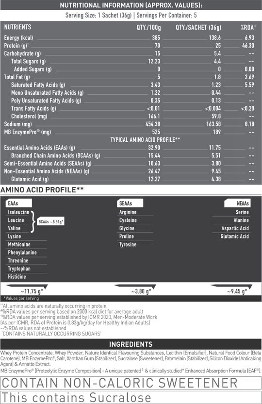 MUSCLEBLAZE Biozyme Performance Whey Protein - Image 4