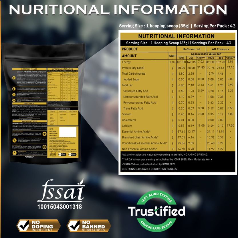 Nakpro Gold Whey Protein Concentrate 1 kg - Image 5