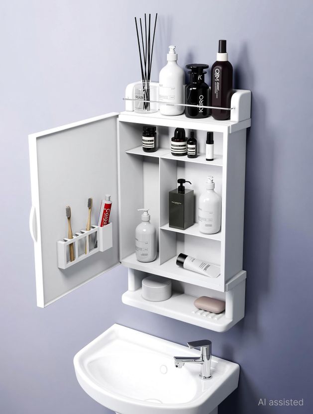 GLOXY Wall Mount Cabinet with Mirror Door - Image 2