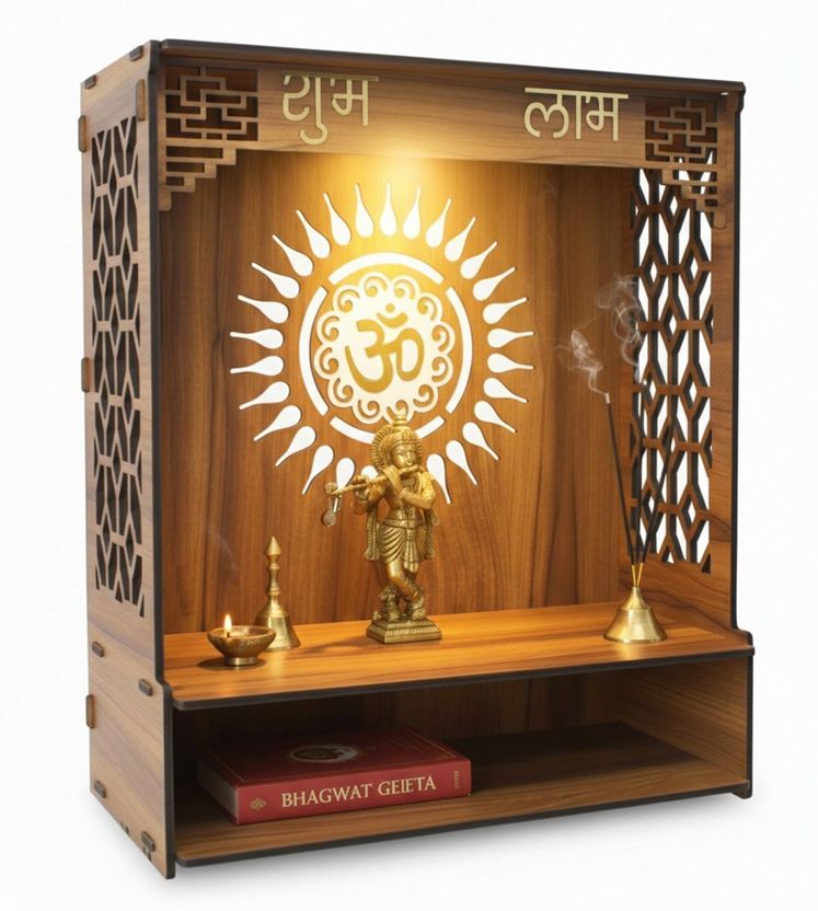 Gojeeva Kraft Engineered Wooden LED Temple - Image 2