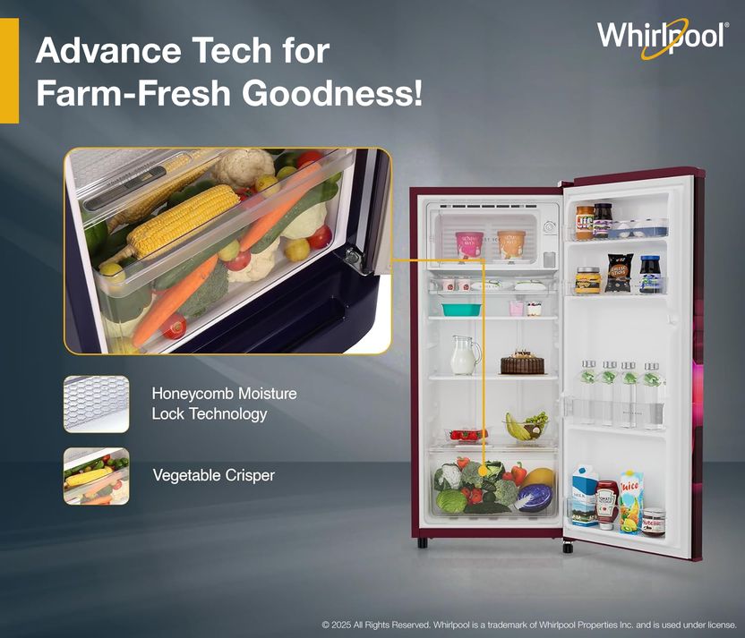 Whirlpool 184 L Direct Cool Single Door 2 Star Refrigerator with upto 9 hour cooling retention, fridge, (2026 Model) Online at Best Price in India - Image 7