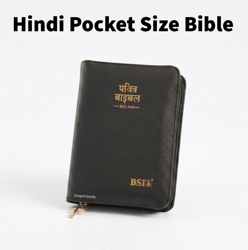 Hindi Pocket Size Bible with Zip Cover (Hardcover, BSI) - Image 1