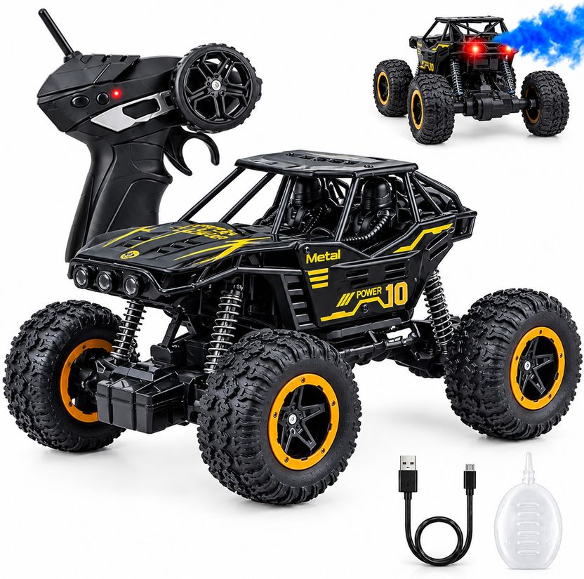 Buddynjoy RC Off Road Monster Truck 4x4 Rock Crawler High Speed Remote Control Car - RC Off Road Monster Truck 4x4 Rock Crawler High Speed Remote Control Car . Buy Rock Car toys in India. shop for Buddynjoy products in India. - Image 2